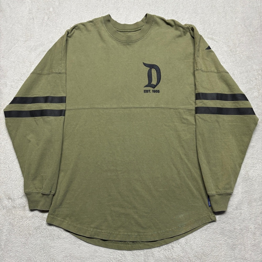 Disney Spirit Jersey Long Sleeve Womens S Olive Green Disneyland Resort
